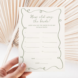 Handwritten Sage How old was the bride Card