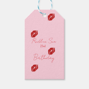 Handwritten Sassy Pink Bow Birthday Welcome Gift Tags
