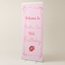 Handwritten Sassy Pink Bow Birthday Welcome