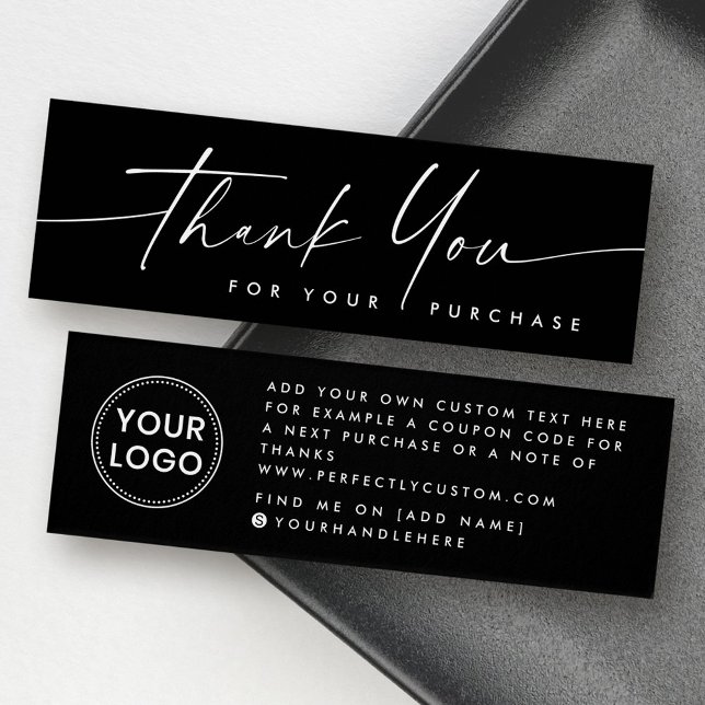 Handwritten script add logo black thank you insert (Handwritten script add logo black thank you insert)