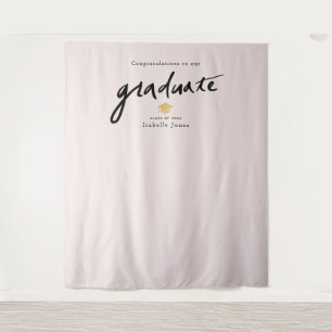 Handwritten Script Backdrop Prop Pink Graduation Tapestry