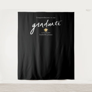 Handwritten Script Backdrop Prop White Graduation Tapestry