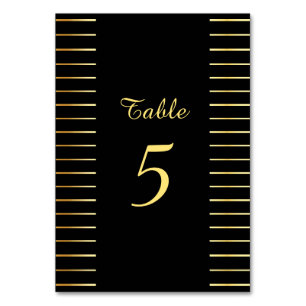 Handwritten Script Black And Gold Elegant Template Table Number