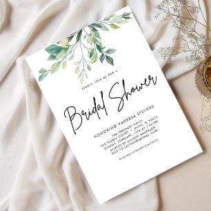 Handwritten Script Black Bridal Shower Invitation