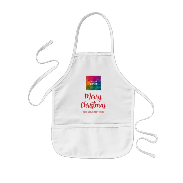 Handwritten Script Boys Girls Kids Merry Christmas Apron (Front)
