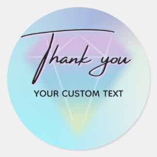 Handwritten script business thank you Kraft look Classic Round Sticker