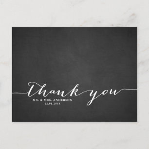 Handwritten Script Chalkboard Thank You Postcard