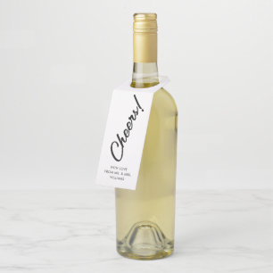 Handwritten Script   Cheers Bottle Tag