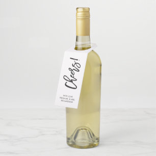Handwritten Script   Cheers Bottle Tag