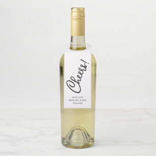 Handwritten Script   Cheers Bottle Tag