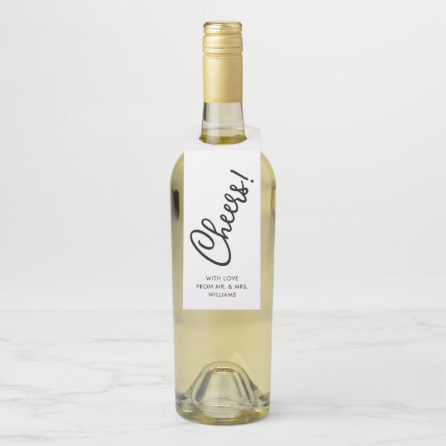Handwritten Script | Cheers Bottle Tag (On Bottle)