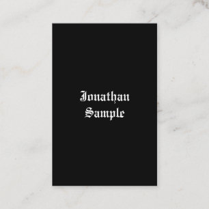 Handwritten Script Classic Retro Look Black White Business Card