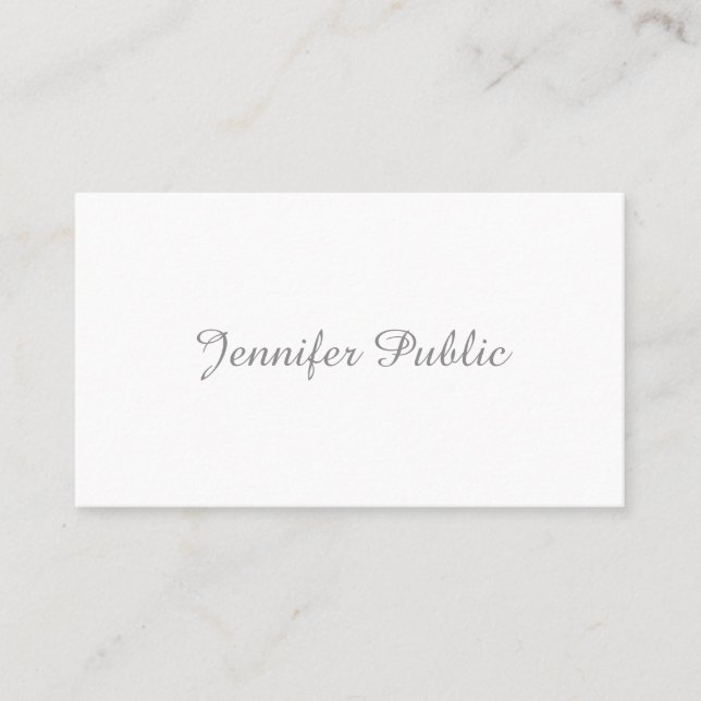 Handwritten Script Elegant Minimalist Plain Modern Business Card (Front)