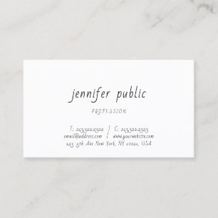 Handwritten Script Elegant Simple Template Modern Business Card