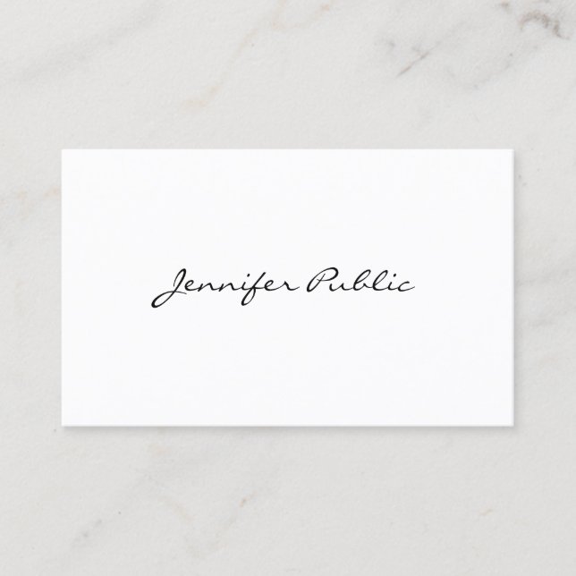Handwritten Script Elegant Sleek Professional Business Card (Front)
