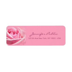 Handwritten Script Elegant Watercolor Pink Rose