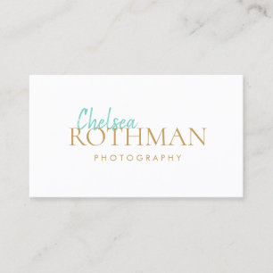 Handwritten Script Font Simple White Business Card