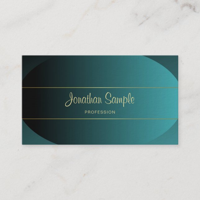 Handwritten Script Gold Elegant Design Luxury Chic Business Card (Front)