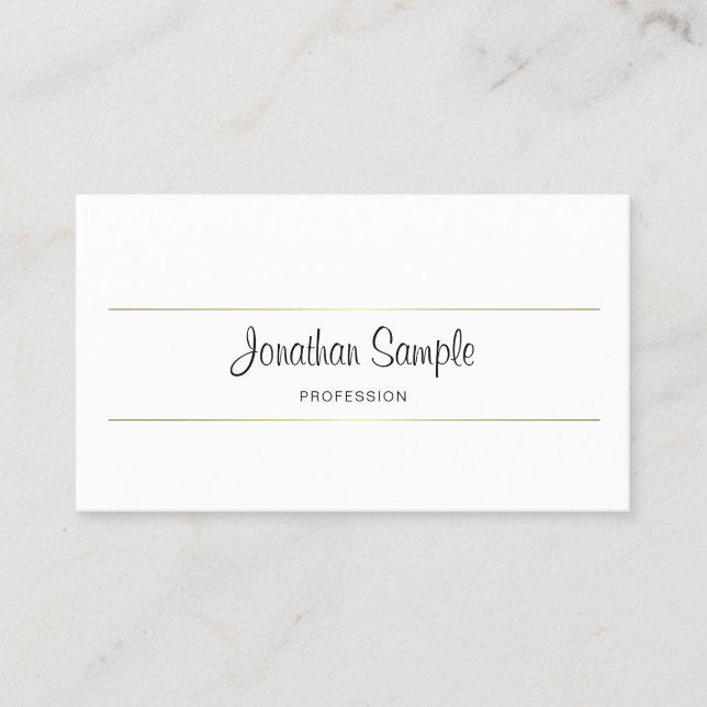 Handwritten Script Gold Elegant Design Luxury Chic Business Card (Front)