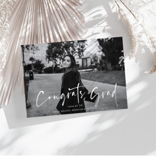 Handwritten Script Graduation Announcement Card