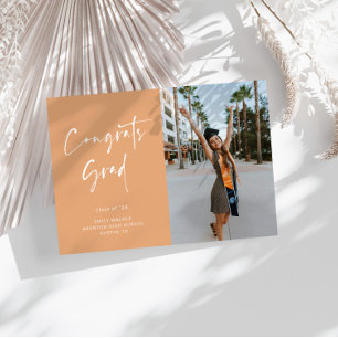 Handwritten Script Graduation Announcement Card