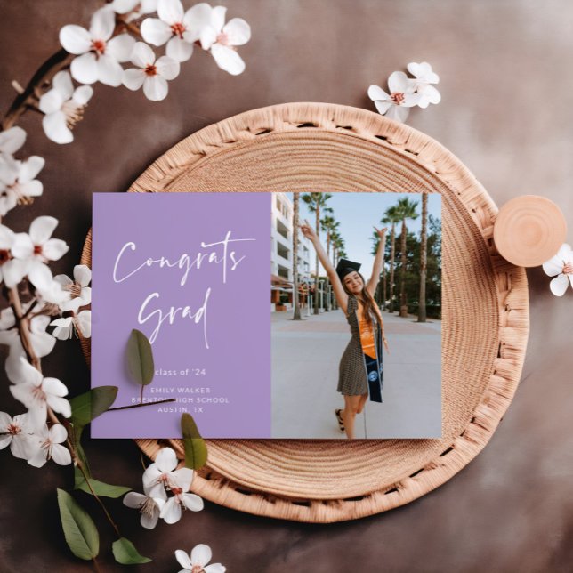 Handwritten Script Graduation Announcement Card (Creator Uploaded)