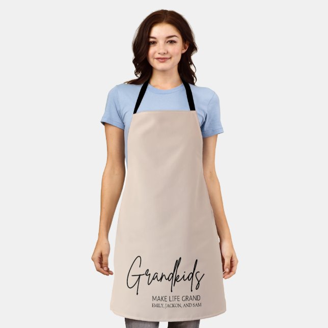 Handwritten Script Grandkids make life Grand  Apron (Worn)