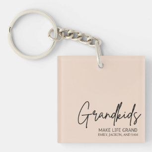 Handwritten Script Grandkids make life Grand Key Ring