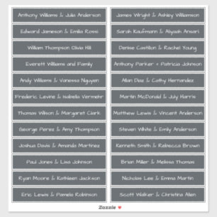 Handwritten Script Guest Names Labels OffBlack