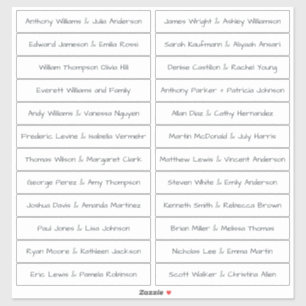 Handwritten Script Guest Names Labels White