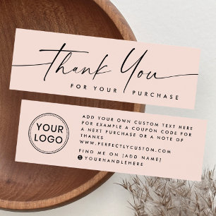 Handwritten script logo pink thank you insert