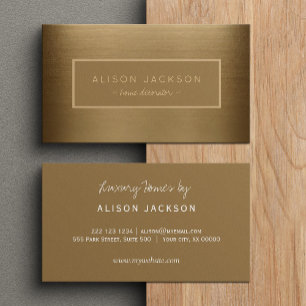 Handwritten Script Luxury Metallic Home Decorator Business Card