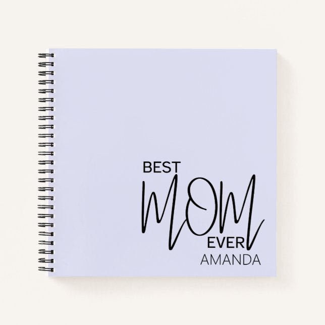 Handwritten Script Minimalist Best Mum Ever  Notebook (Front)