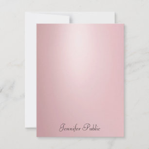 Handwritten Script Modern Elegant Rose Gold Trendy Card