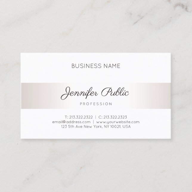 Handwritten Script Modern Elegant Simple Template Business Card (Front)