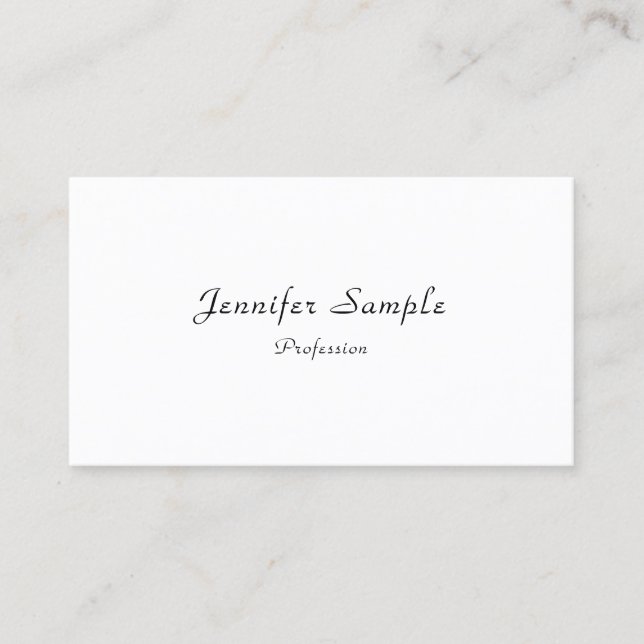 Handwritten Script Modern Elegant Simple Template Business Card (Front)