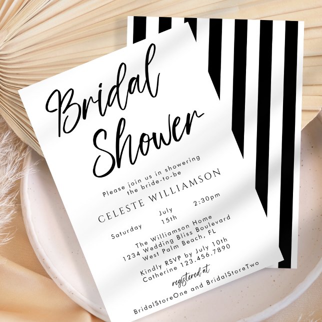 Handwritten Script Modern Minimalist Bridal Shower Invitation (Creator Uploaded)