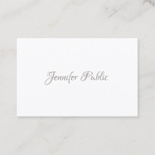 Handwritten Script Modern Minimalist Elegant Plain Business Card