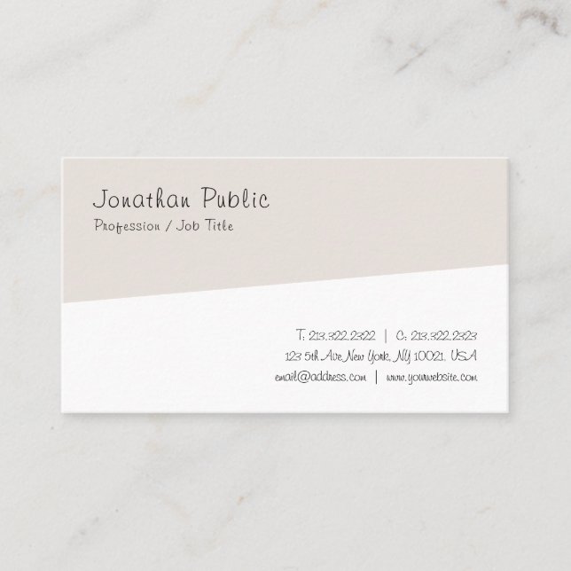Handwritten Script Modern Minimalist Professional Business Card (Front)