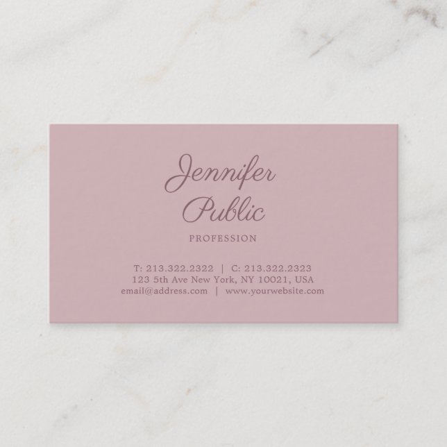 Handwritten Script Modern Stylish Professional Business Card (Front)