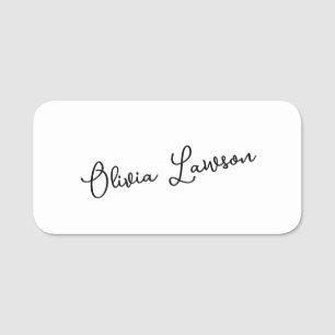 Handwritten Script Monogram Minimal Identity Name Tag