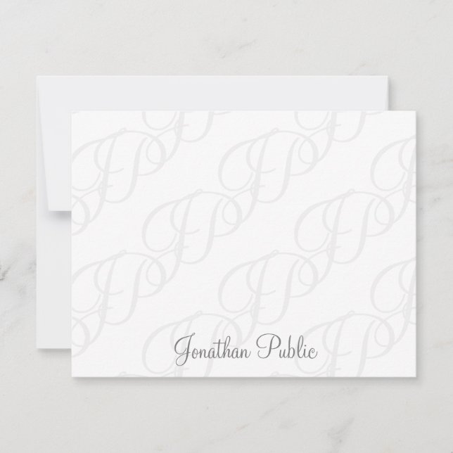Handwritten Script Monogram Minimalist Simple Card (Front)