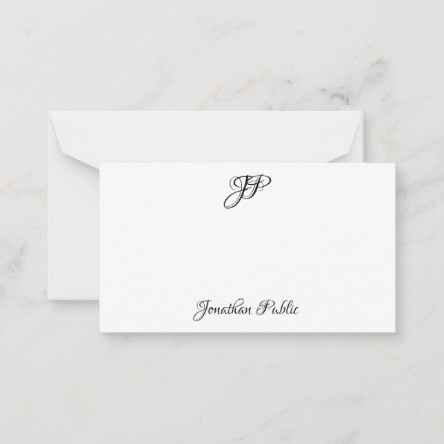 Handwritten Script Monogram Simple Personalised Card (Front)