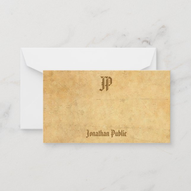 Handwritten Script Monogram Vintage Classic Look Card (Front)