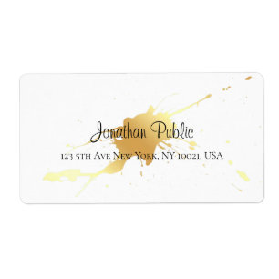 Handwritten Script Name Elegant Modern Gold Splash