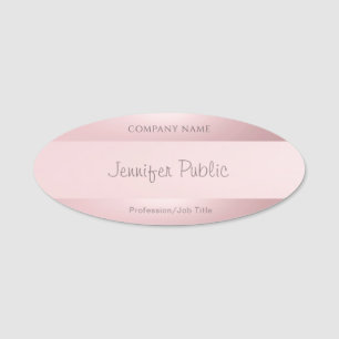 Handwritten Script Name Elegant Rose Gold Modern Tag