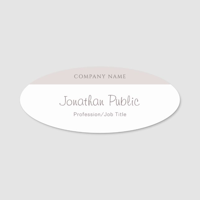 Handwritten Script Name Elegant Template Modern Tag (Front)