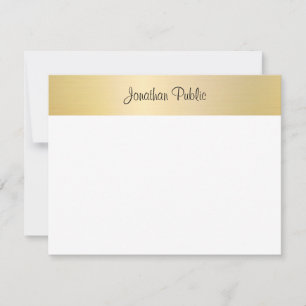 Handwritten Script Name Gold White Template