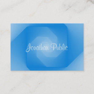 Handwritten Script Name Modern Blue Template Business Card