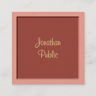 Handwritten Script Name Modern Elegant Template Square Business Card